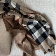 burberry reversible check cashmere scarf