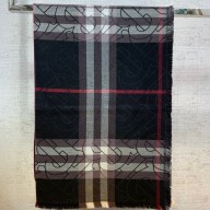 burberry black check cashmere scarf