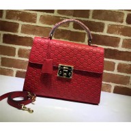 gucci Padlock Gucci Signature top handle 428208  red 
