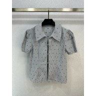Chanel Cotton White, Blue & Black top P76756 2024 