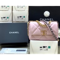 Chanel 19 small Flap Bag AS1160 goatskin pink (original quality)