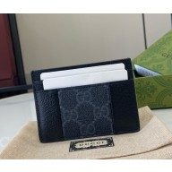 Gucci GG Supreme Card Holder 795486 Blue canvas and black leather 2024