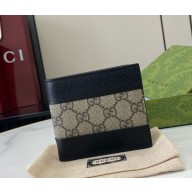 Gucci GG Supreme wallet 795480 Beige canvas and black leather 2024
