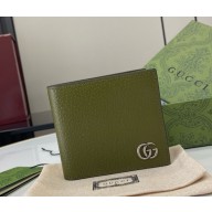 Gucci GG Marmont bi-fold card case wallet 428726 green leather 2024