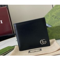 Gucci GG Marmont bi-fold card case wallet 428726 Black leather 2024ss