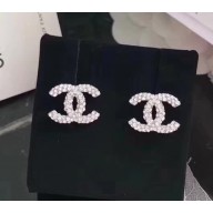 Chanel crystal ear studs white 2018
