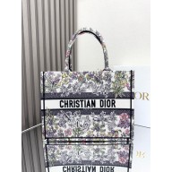 Dior Medium Book Tote bag in Latte Embroidery with Multicolor Millefiori Unicorn Motif 2025