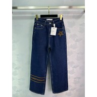 DIOR BLUE JEANS WITH STAR PRINTED 2024