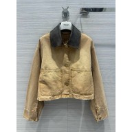 PRADA Cropped canvas jacket BEIGE 2024