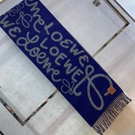 LOEWE SCARF IN WOOL AND CASHMERE Navy/Grey 2022