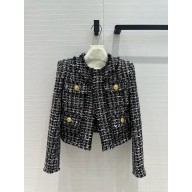 balmain Short tweed jacket with buttons black 2024 