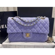 CHANEL Wool Tweed & Gold-Tone Metal purple Classic 11.12 Handbag 2024 