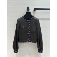 chanel black lambskin jacket 2024 