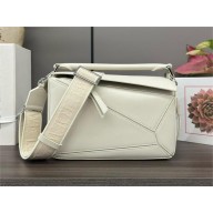 LOEWE Small Puzzle bag in satin calfskin sea salt 2024