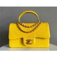 Chanel Mini Flap Bag with Top Handle in python leather AS2431 16 2024