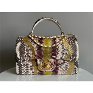 Chanel Mini Flap Bag with Top Handle in python leather AS2431 25 2024