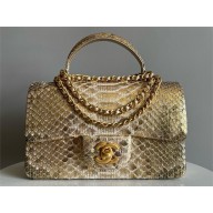 Chanel Mini Flap Bag with Top Handle in python leather AS2431 26 2024