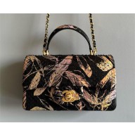 Chanel Mini Flap Bag with Top Handle in python leather AS2431 27 2024