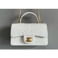 Chanel Mini Flap Bag with Top Handle in python leather AS2431 08 2024