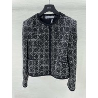 DIOR Black and White Technical Cotton Tweed JACKET 2024