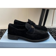 Prada suede leather loafers 1D329N black 2024