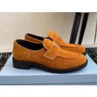 Prada suede leather loafers 1D329N cognac 2024