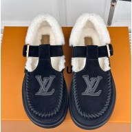 Louis Vuitton Colorado Comfort Mary Jane Suede calf leather with Shearling lining black 1031-2024 