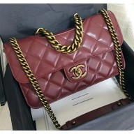 Chanel Smooth Calfskin Leather Flap Bag Fuchsia With Vintage Hardware