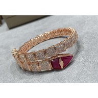 BVLGARI DIAMONDS Serpenti Viper bracelet PINK GOLD/RED 