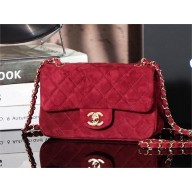 Chanel 1116 mini flap bag in suede leather RED 2024