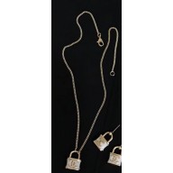 Chanel Necklace Lock Pattern Blue 2018