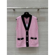 CHANEL Wool Light Pink & Brown vest P78451 2024