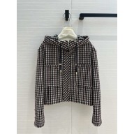 CHANEL Stretch Wool Tweed Black, Ecru & Red JACKET P78022 2024