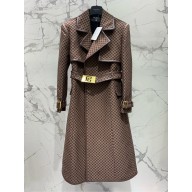 BALMAIN mini monogram-jacquard trench coat 2024