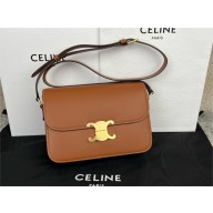 CELINE Classique Triomphe Bag in shiny calfskin TAN 2024