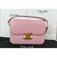 CELINE Classique Triomphe Bag in shiny calfskin PASTEL PINK/GOLD 2024