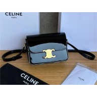 Celine teen Triomphe Bag in black patent leather gold 2024