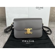 CELINE Classique Triomphe Bag in shiny calfskin ANTHRACITE 2024