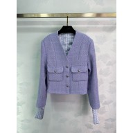 Chanel Iridescent Wool Tweed Lilac Jacket P77702 2024