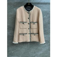 Chanel Embroidered Wool Tweed Light Pink, Black & Ecru Jacket P77700 2024