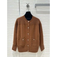Chanel Cashmere Brown Cardigan P77532 2024