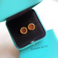 Tiffany T red Onyx Circle Earrings