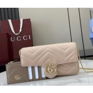 Gucci GG Marmont mini bag 751526 Light pink matelassé chevron leather 2024