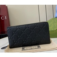 Gucci GG Emblem wallet 821803 Black GG grainy leather 2024