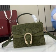 Gucci Dionysus mini top handle bag 813400 green GG suede 2024