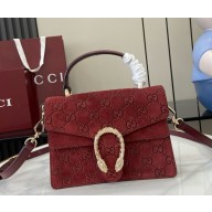 Gucci Dionysus mini top handle bag 813400 red GG suede 2024