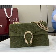 Gucci Dionysus small shoulder bag 818145 green GG suede 2024