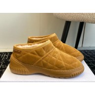 Dior Frost Low Ankle Boot Camel Cannage Suede and Ecru Lambskin Shearling 2024