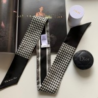 Dior black Des Vents and White Silk Twill 30 Montaigne Mitzah Scarf 2022