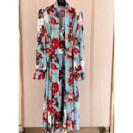 D&G FLOWERS PRINTED SILK DRESS 2023
